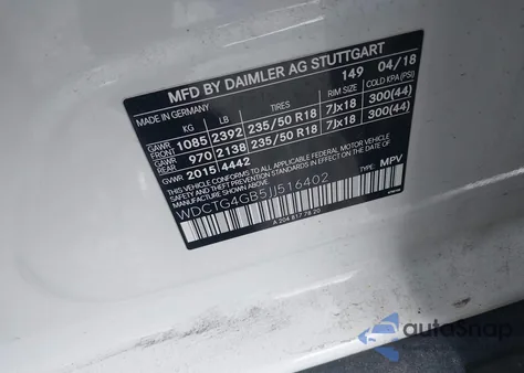 2018 Mercedes-Benz Gla 250 4Matic z USA, uszkodzony, nr VIN WDCTG4GB5JJ516402